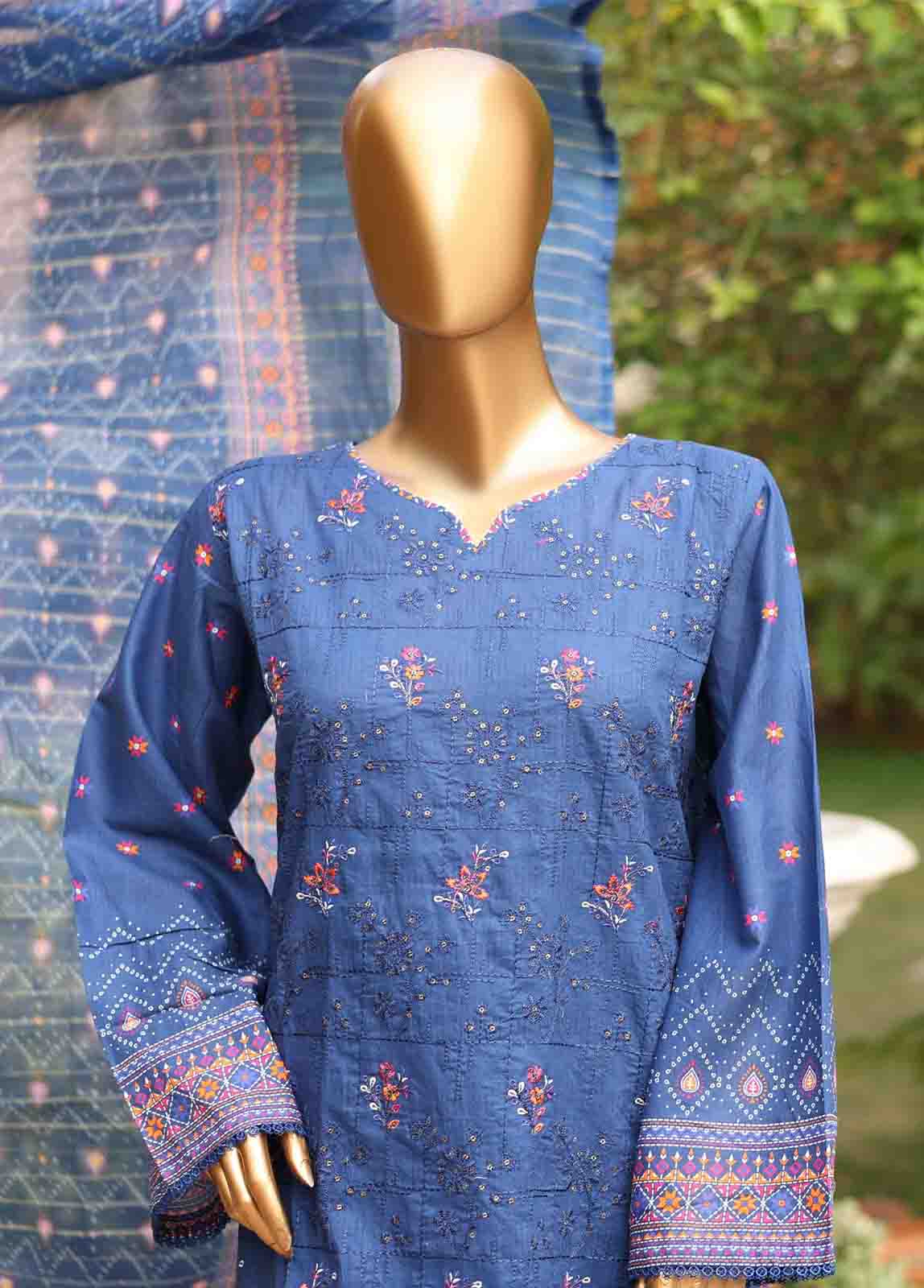 Bin Saeed Fabric - SMEMB-0187- 3 Piece Embroidered Stitched Suit