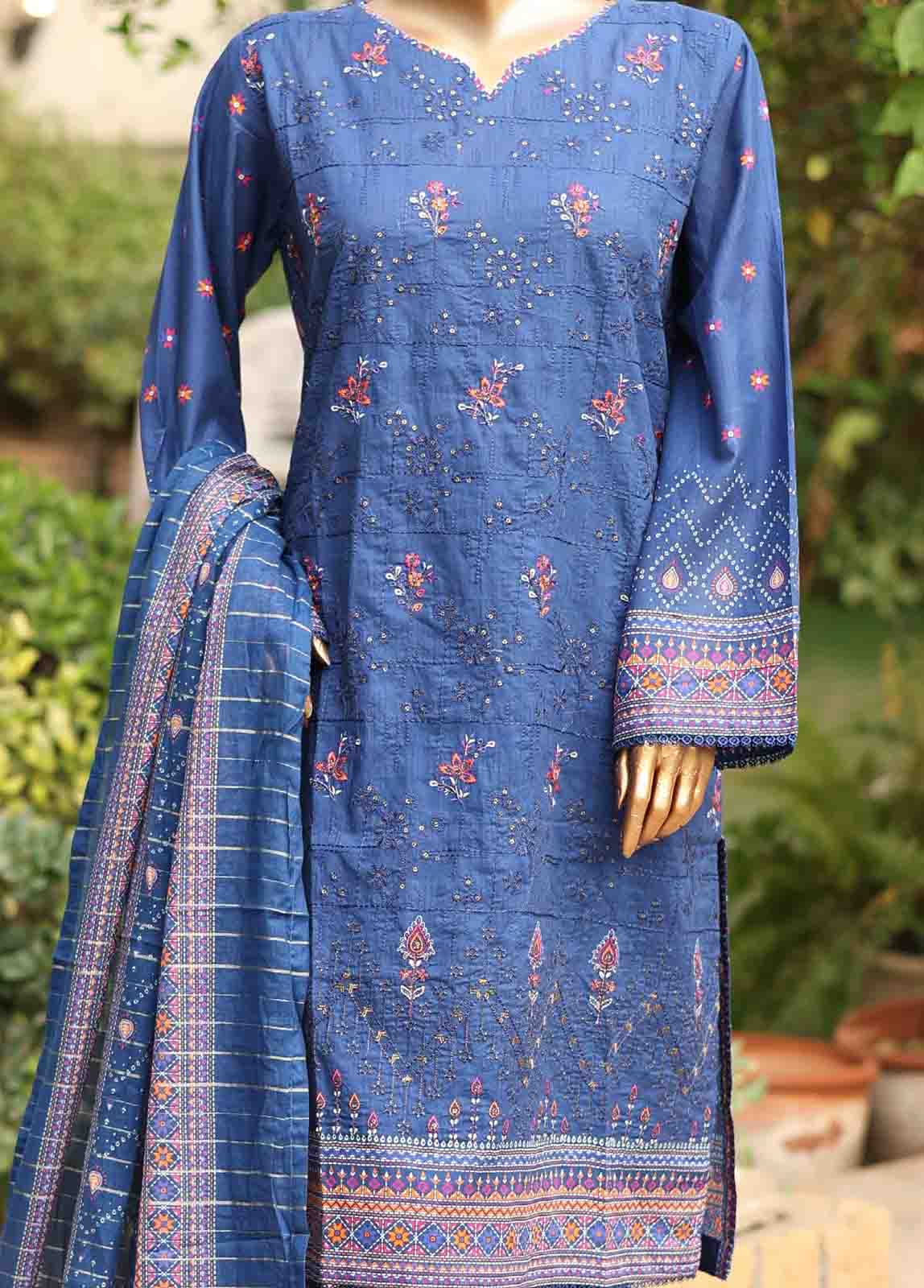 Bin Saeed Fabric - SMEMB-0187- 3 Piece Embroidered Stitched Suit