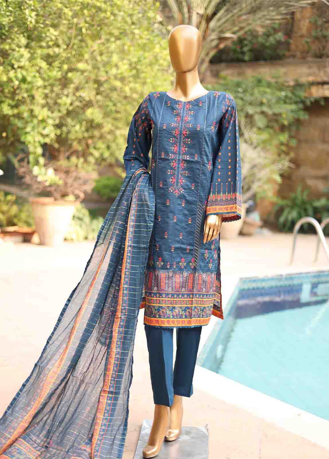 Bin Saeed Fabric - SMEMB-0189- 3 Piece Embroidered Stitched Suit