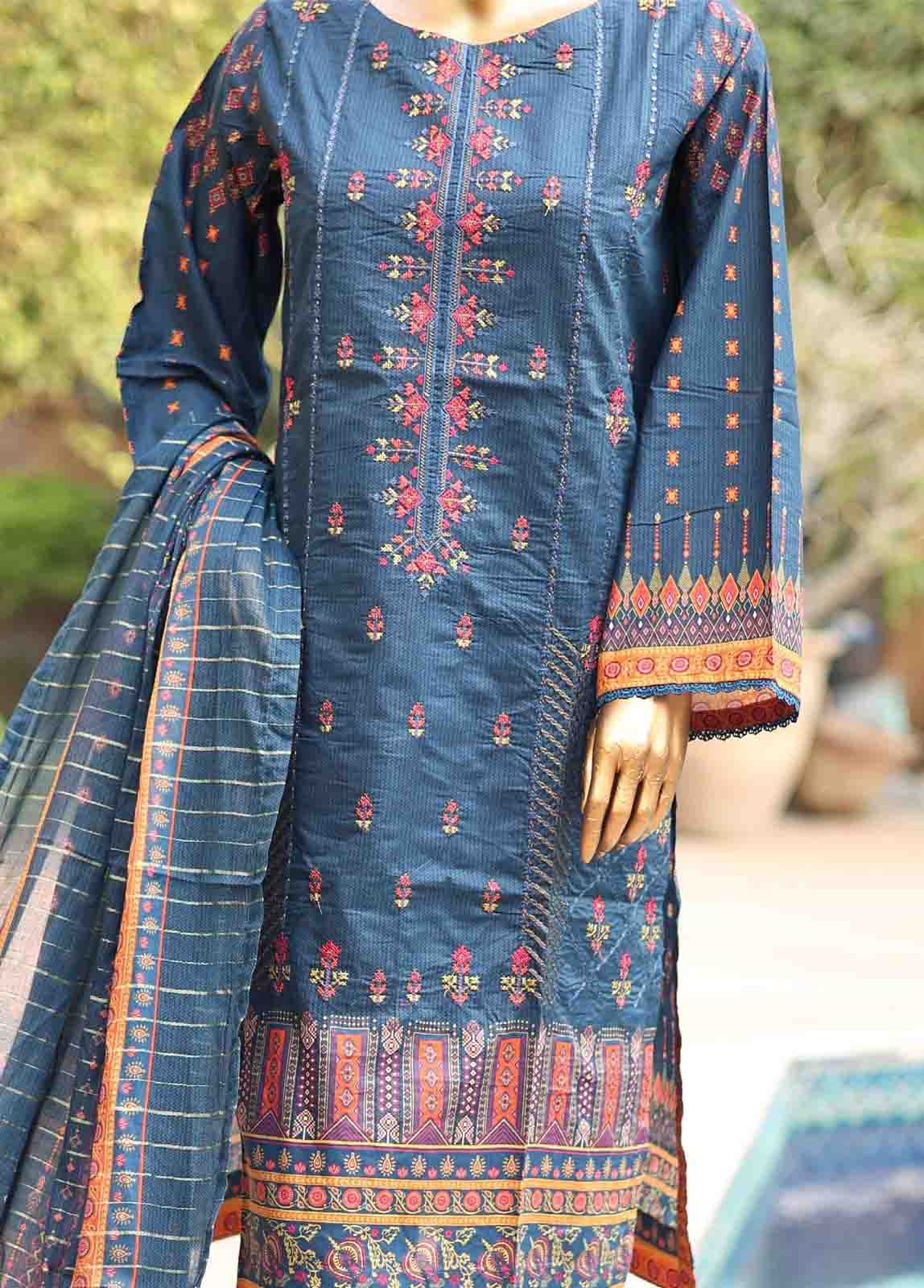 Bin Saeed Fabric - SMEMB-0189- 3 Piece Embroidered Stitched Suit