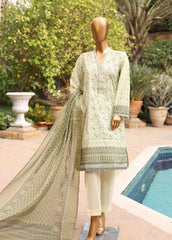 SMEMB-0194- 3 Piece Embroidered Stitched Suit