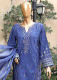SMEMB-0196- 3 Piece Embroidered Stitched Suit