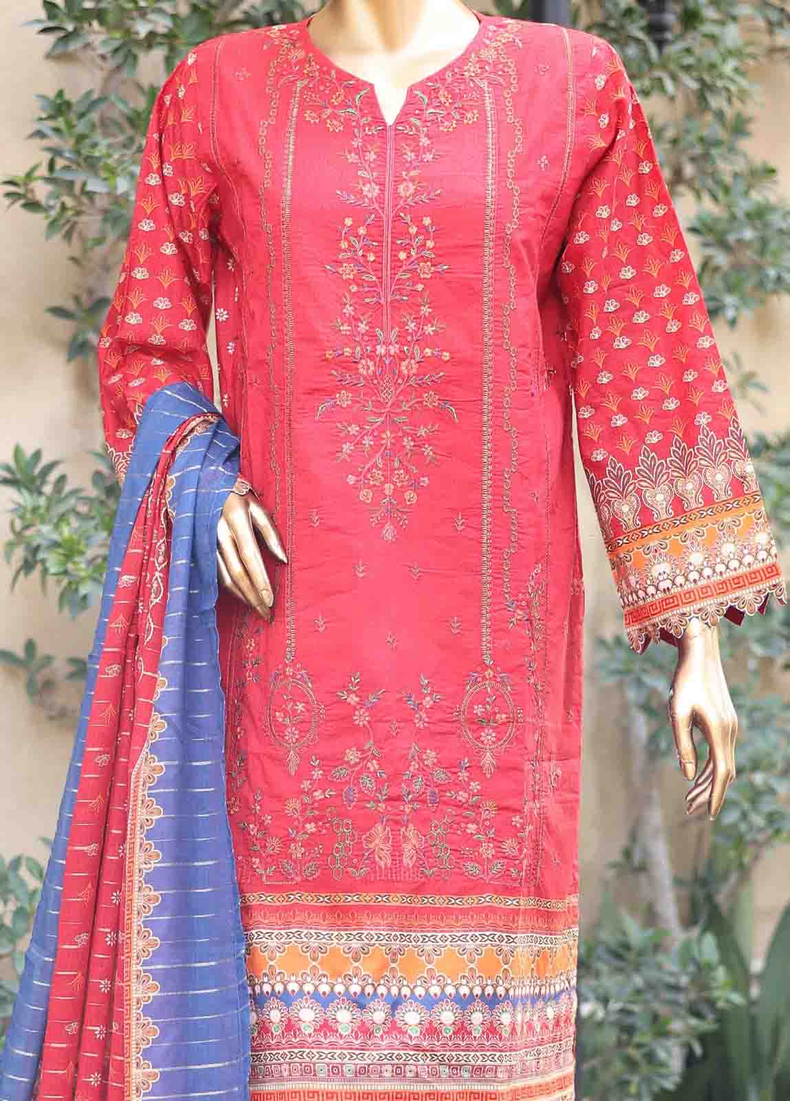 Bin Saeed Fabric - SMEMB-0198- 3 Piece Embroidered Stitched Suit