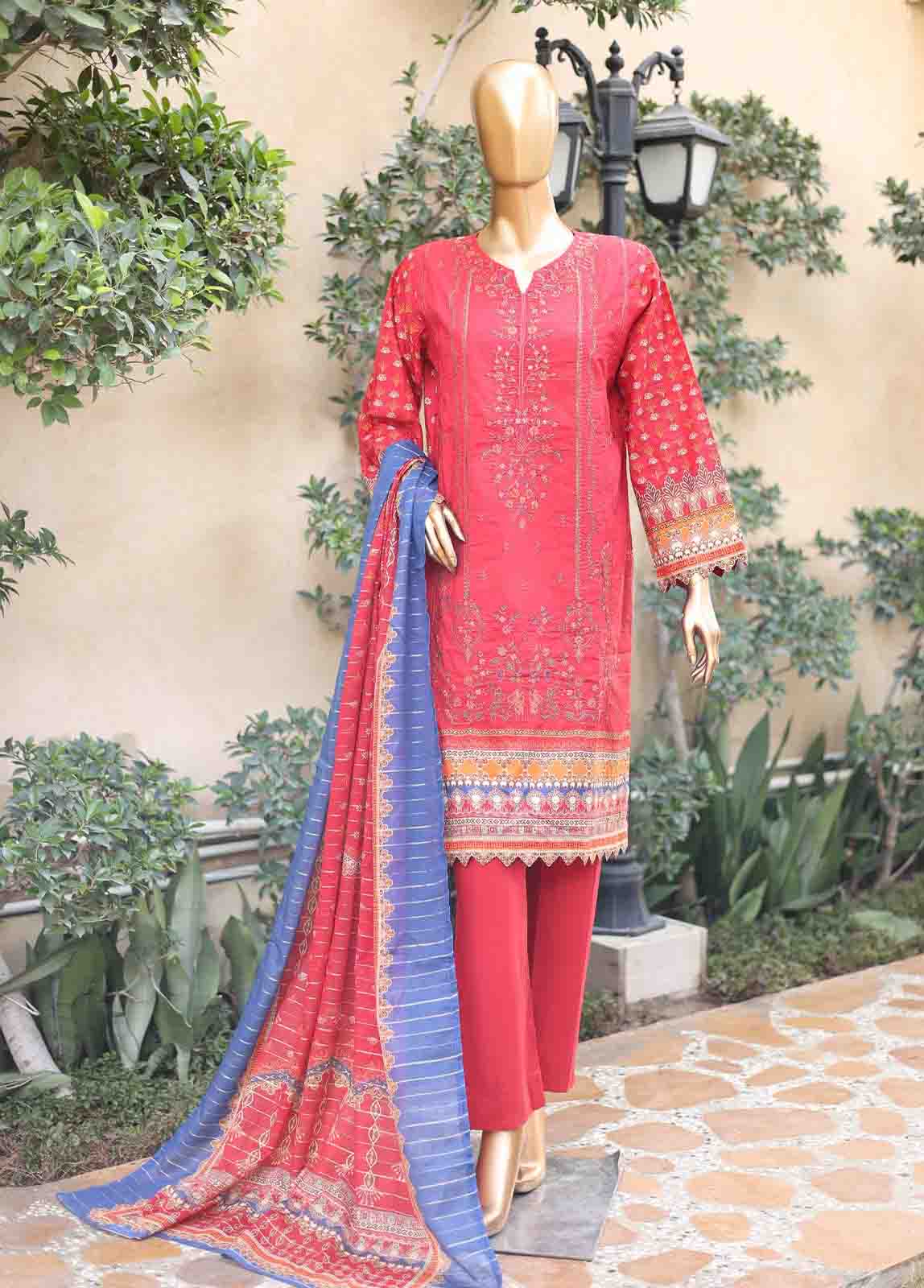 Bin Saeed Fabric - SMEMB-0198- 3 Piece Embroidered Stitched Suit