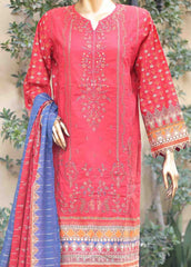 SMEMB-0198- 3 Piece Embroidered Stitched Suit