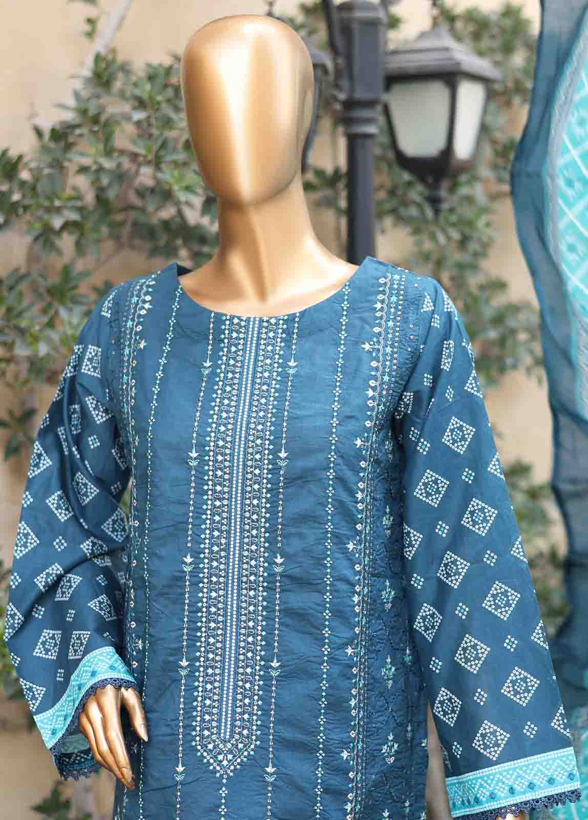 Bin Saeed Fabric - SMEMB-0219- 3 Piece Embroidered Stitched Suit