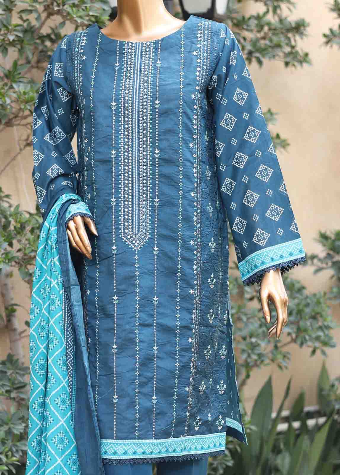 Bin Saeed Fabric - SMEMB-0219- 3 Piece Embroidered Stitched Suit