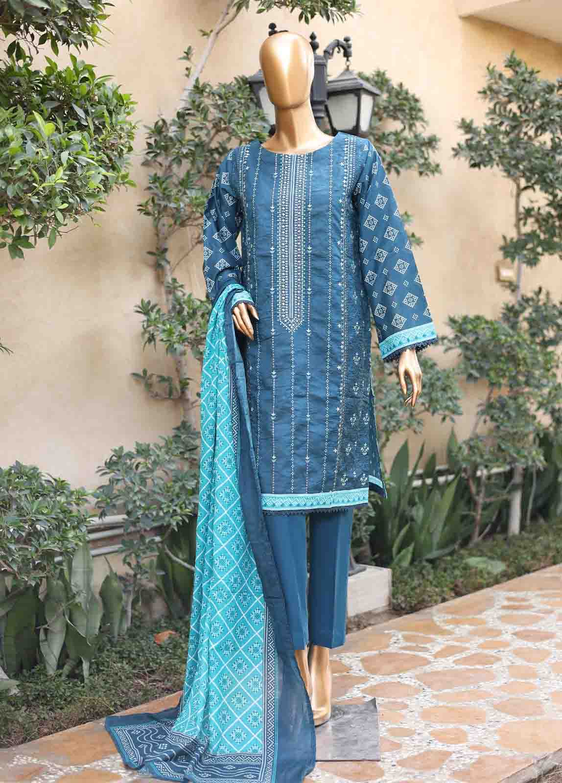 Bin Saeed Fabric - SMEMB-0219- 3 Piece Embroidered Stitched Suit