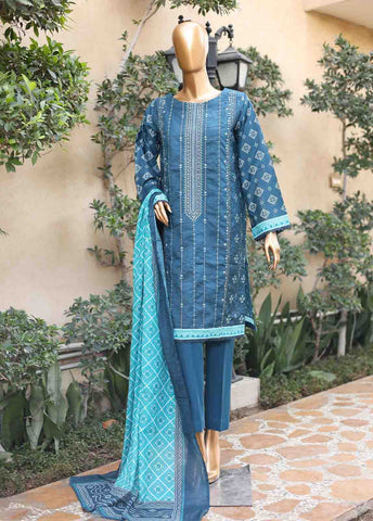 Bin Saeed Fabric - SMEMB-0219- 3 Piece Embroidered Stitched Suit