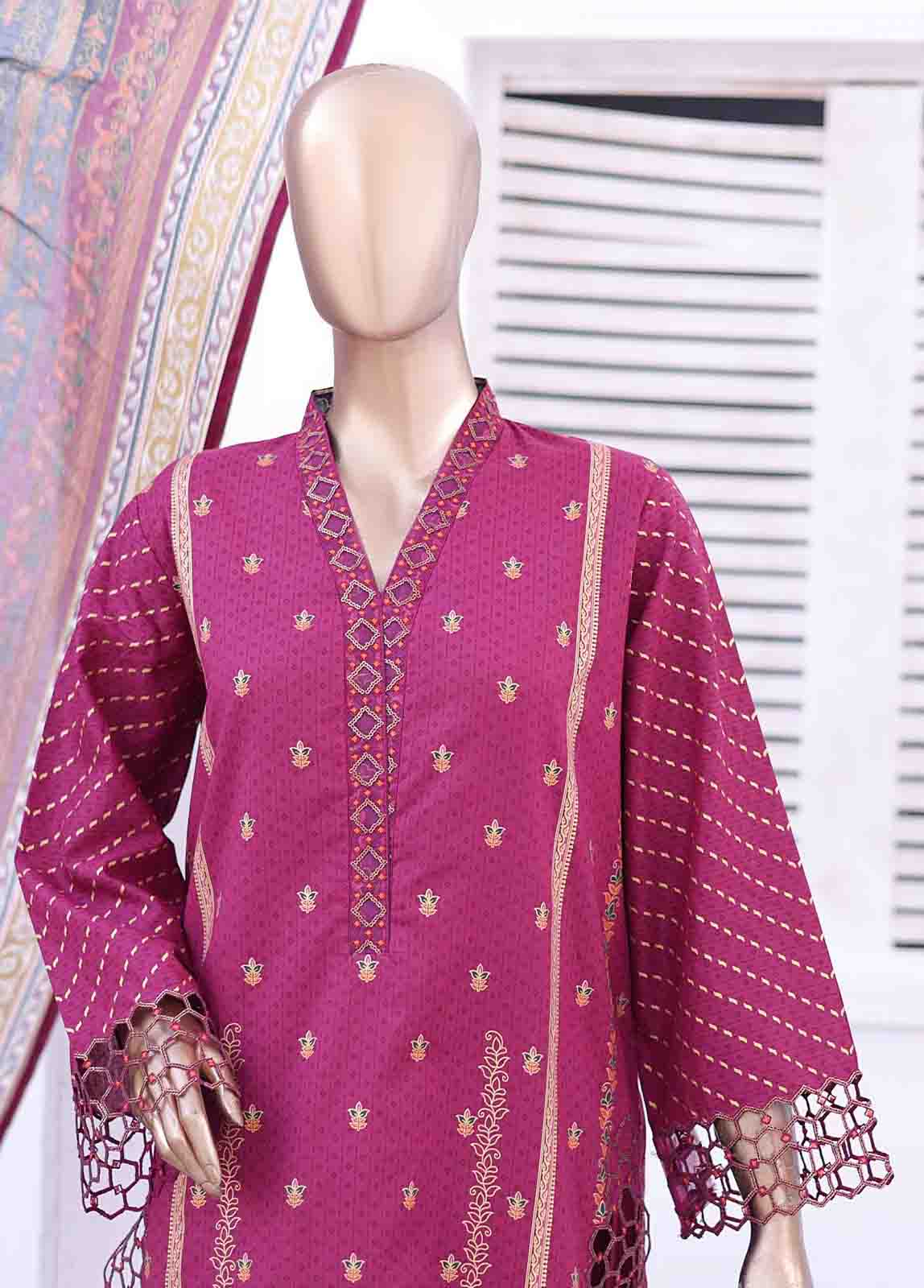 Bin Saeed Fabric - SMEMB-022- 3 Piece Embroidered Stitched Suit