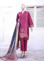 SMEMB-022- 3 Piece Embroidered Stitched Suit