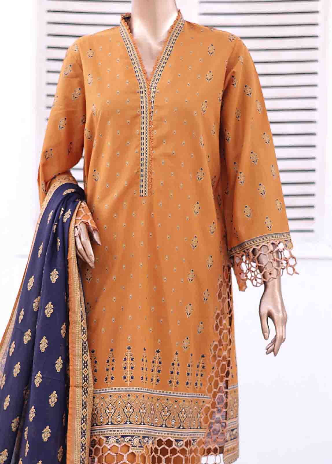 Bin Saeed Fabric - SMEMB-023- 3 Piece Embroidered Stitched Suit