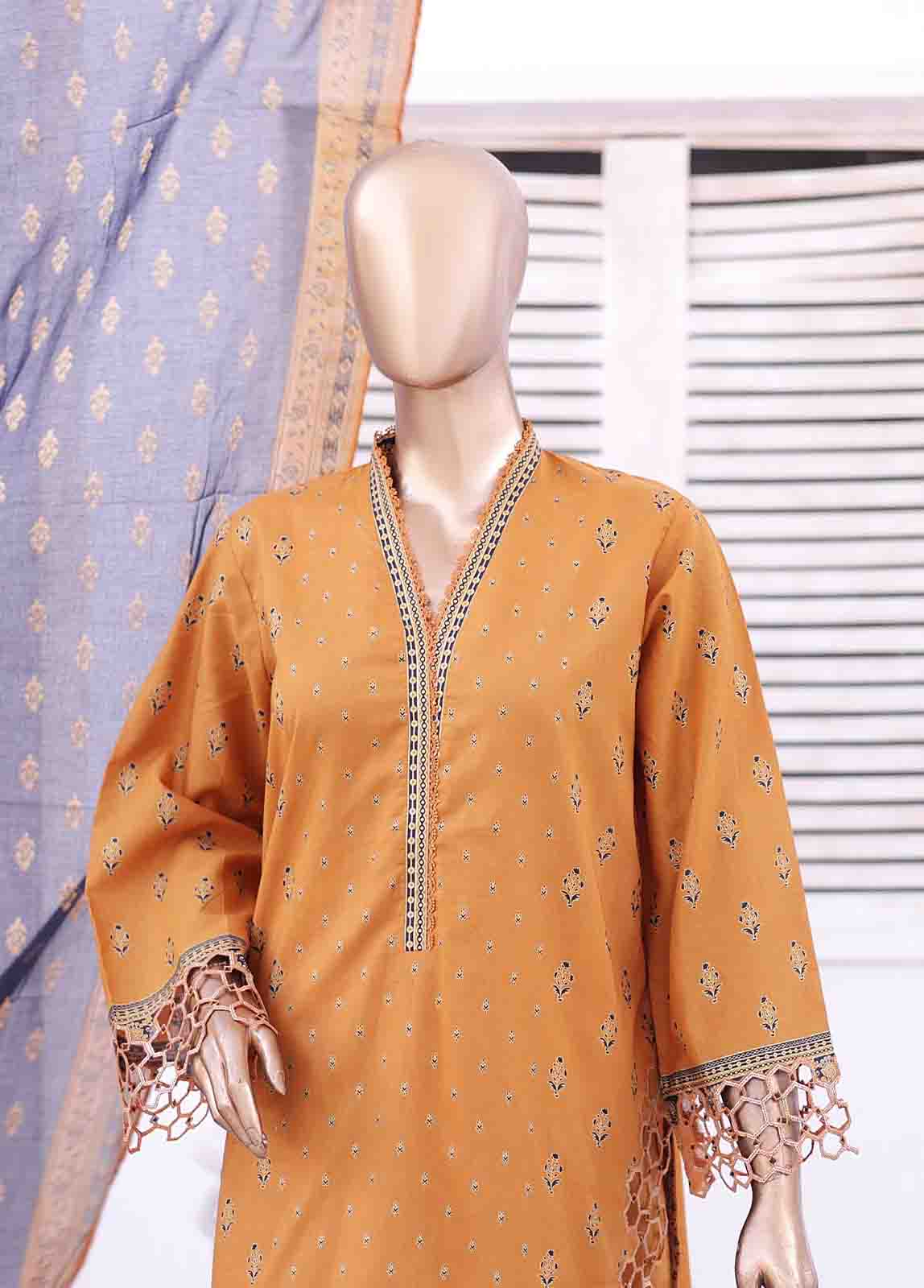SMEMB-023- 3 Piece Embroidered Stitched Suit