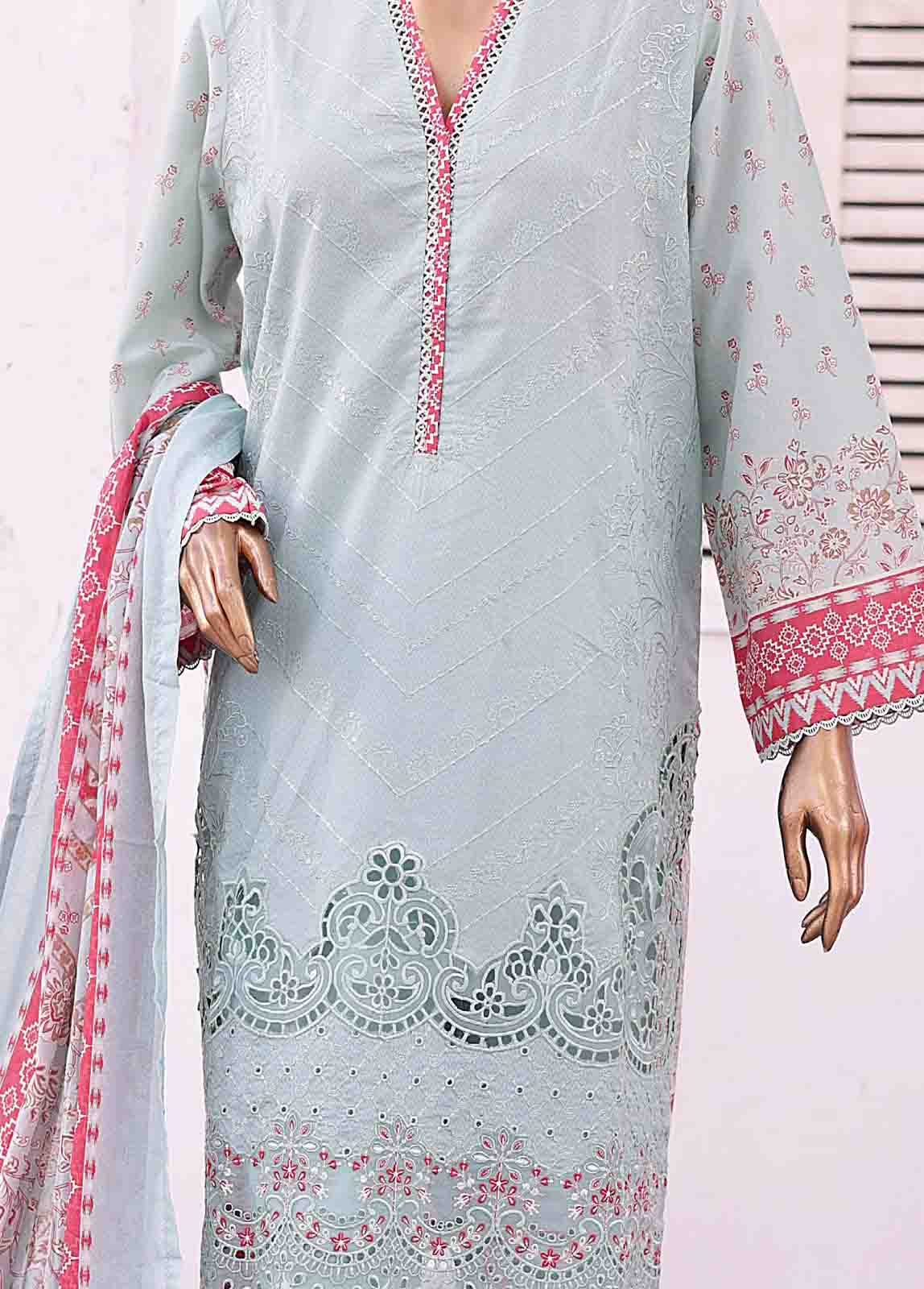 Bin Saeed Fabric - SMEMB-02 B- 3 Piece Embroidered Stitched Suit