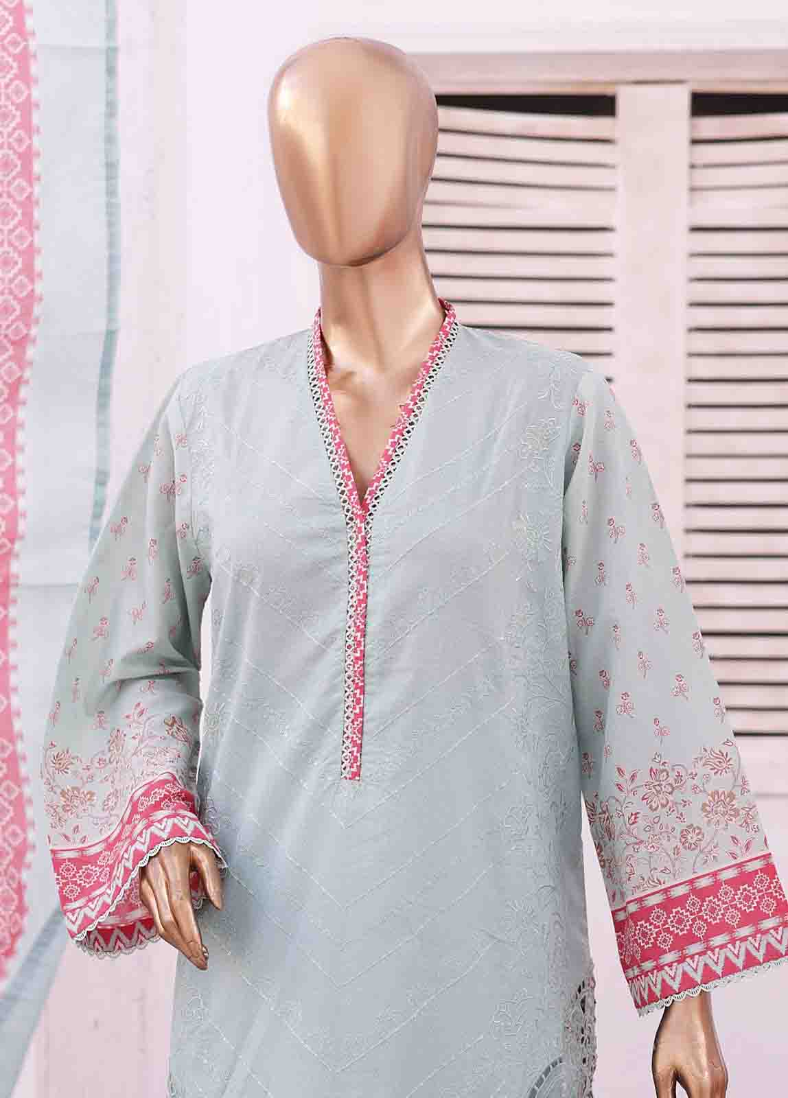 Bin Saeed Fabric - SMEMB-02 B- 3 Piece Embroidered Stitched Suit
