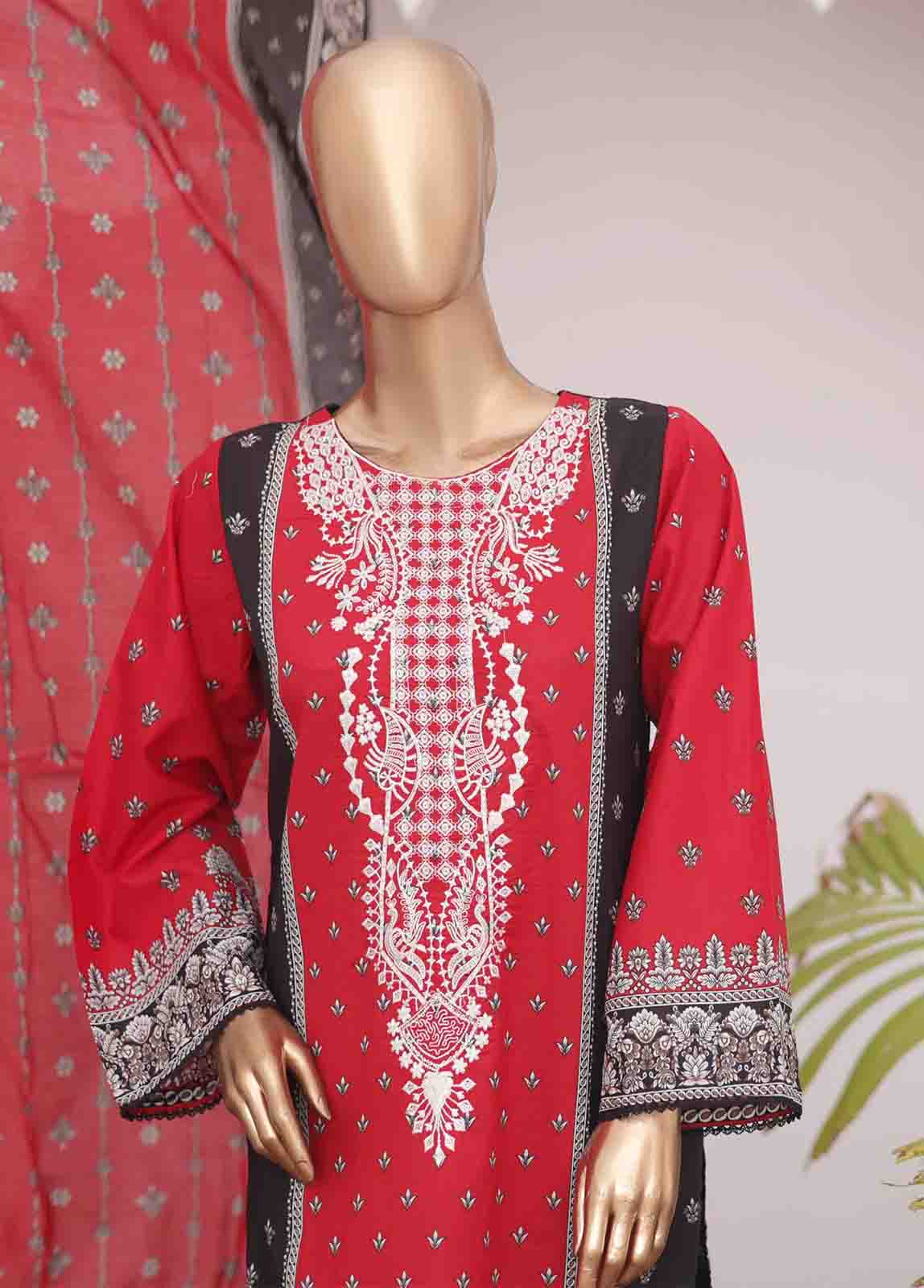 Bin Saeed Fabric - SMEMB-0343- 3 Piece Embroidered Stitched Suit