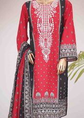 SMEMB-0343- 3 Piece Embroidered Stitched Suit