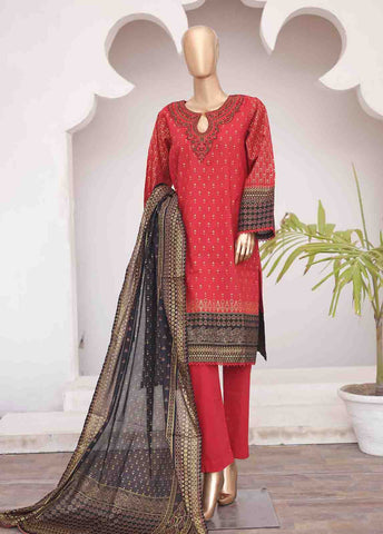 Bin Saeed Fabric - SMEMB-0348- 3 Piece Embroidered Stitched Suit