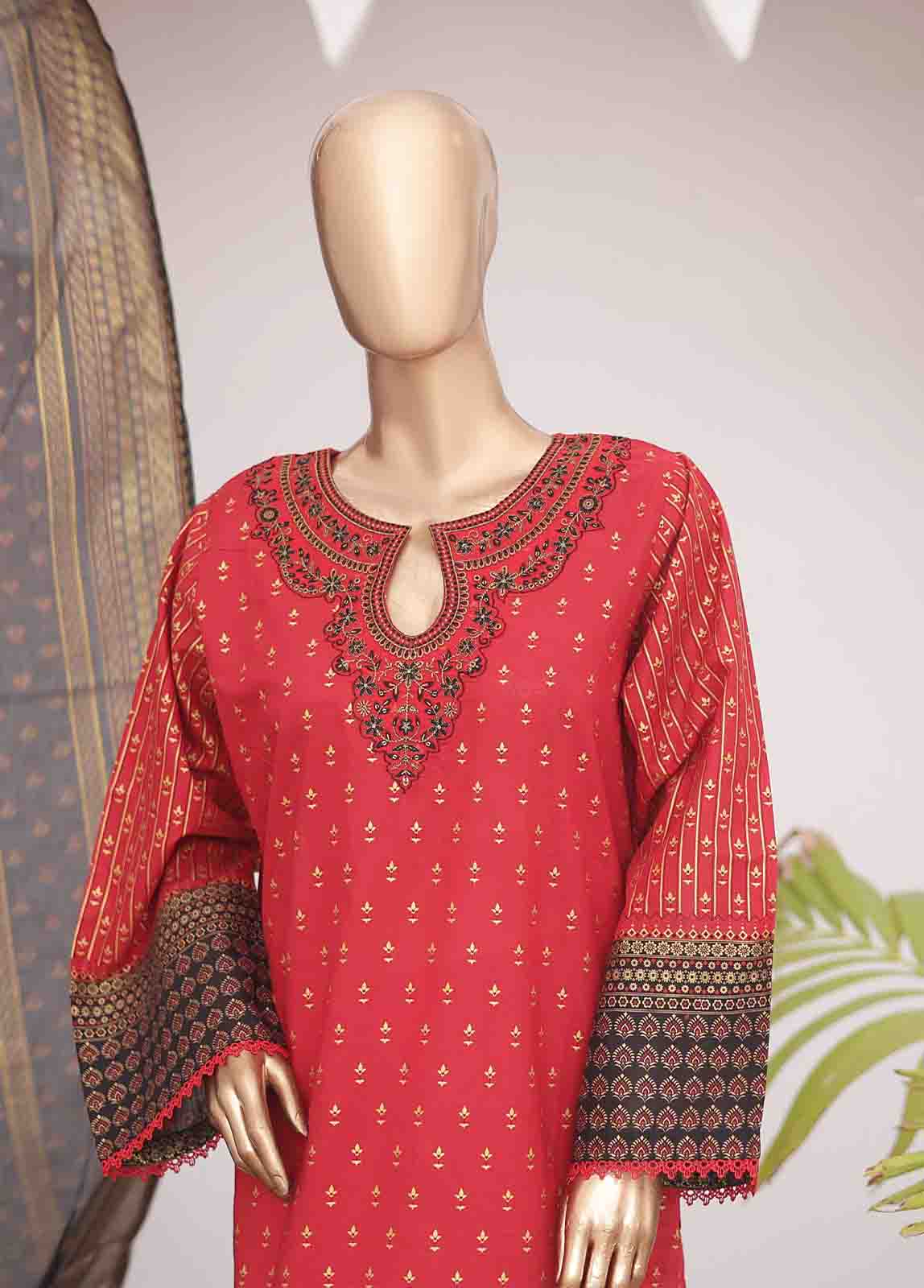 Bin Saeed Fabric - SMEMB-0348- 3 Piece Embroidered Stitched Suit