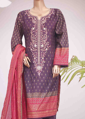 Bin Saeed Fabric - SMEMB-0349- 3 Piece Embroidered Stitched Suit