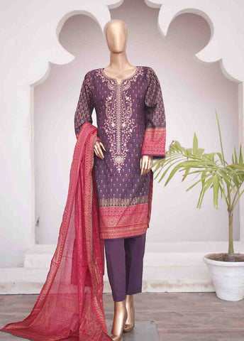 Bin Saeed Fabric - SMEMB-0349- 3 Piece Embroidered Stitched Suit
