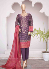 SMEMB-0349- 3 Piece Embroidered Stitched Suit