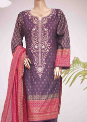 SMEMB-0349- 3 Piece Embroidered Stitched Suit