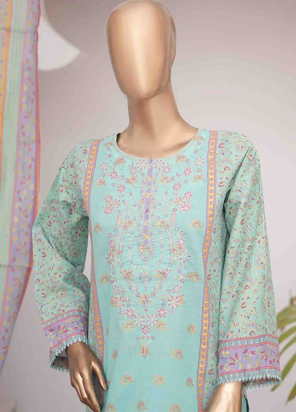 Bin Saeed Fabric - SMEMB-0351- 3 Piece Embroidered Stitched Suit