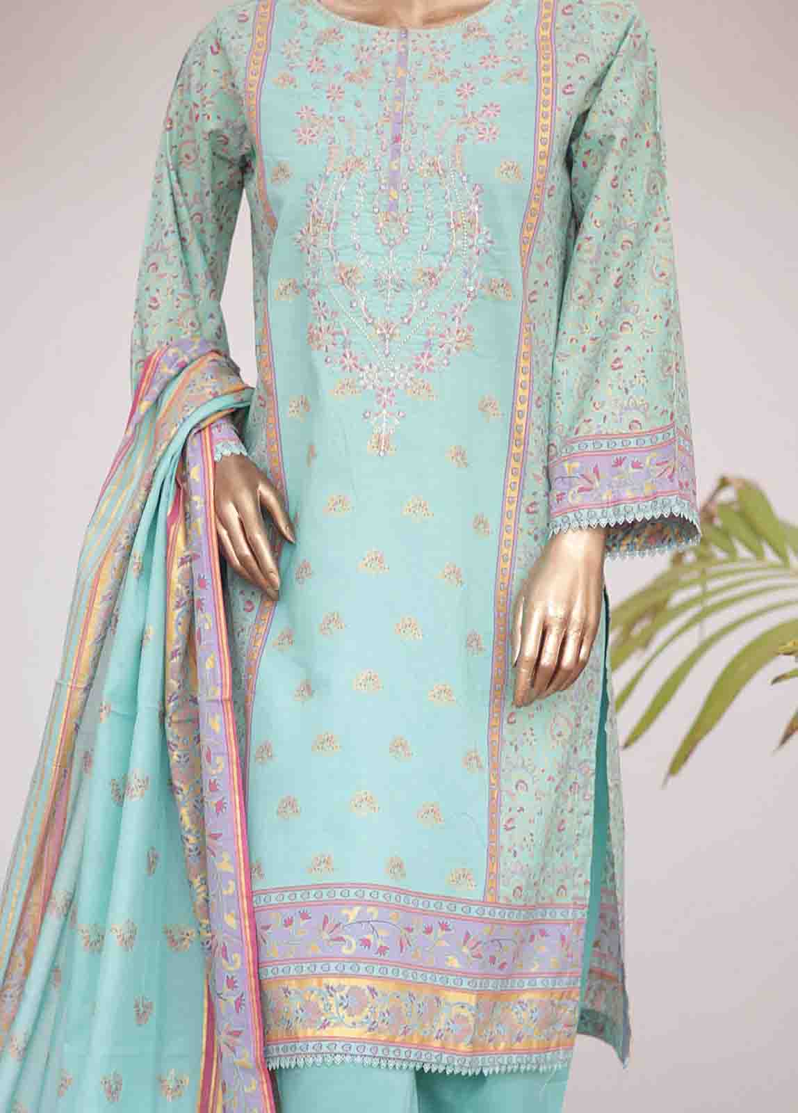Bin Saeed Fabric - SMEMB-0351- 3 Piece Embroidered Stitched Suit