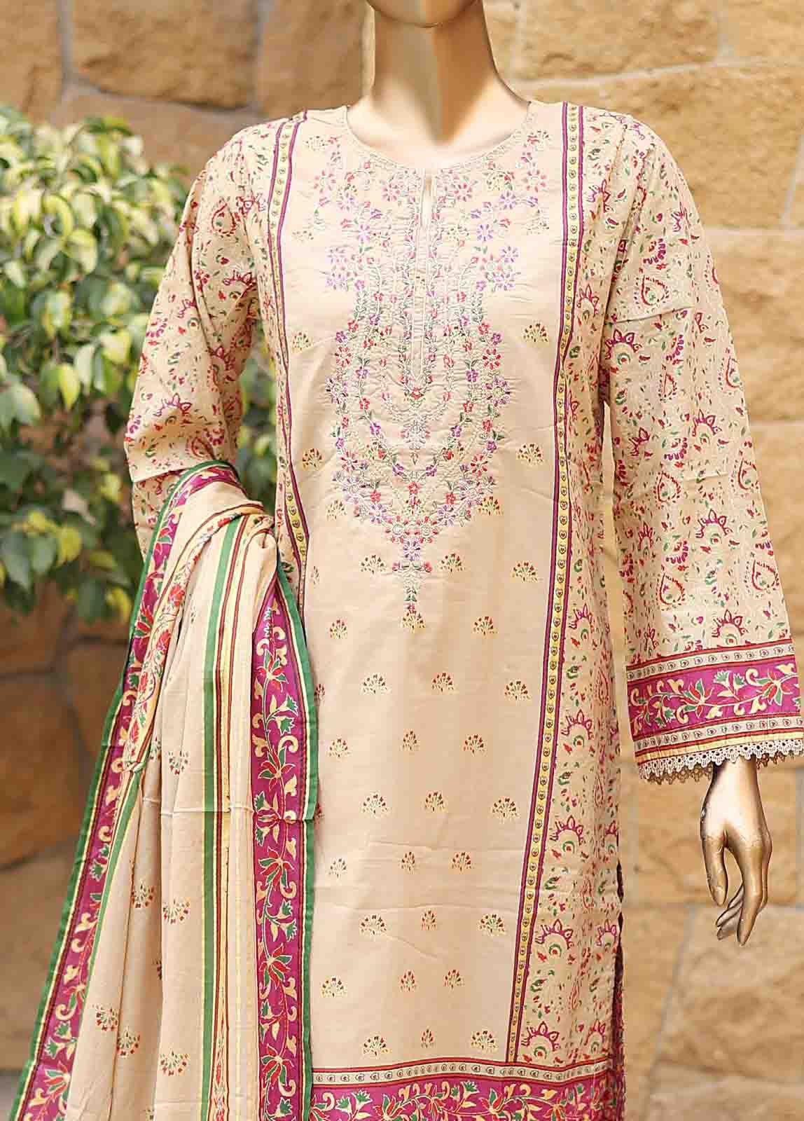 Bin Saeed Fabric - SMEMB-0352- 3 Piece Embroidered Stitched Suit