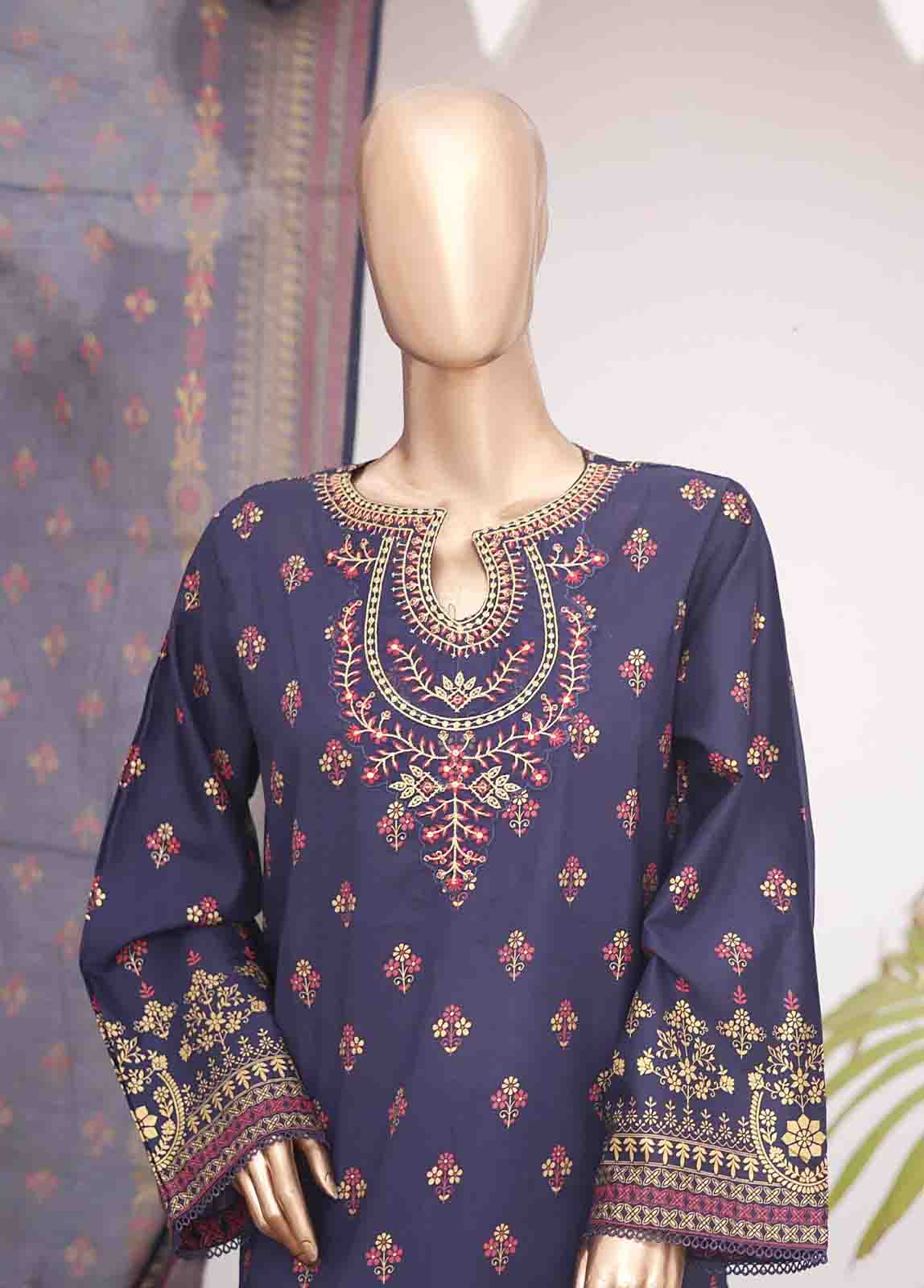 Bin Saeed Fabric - SMEMB-0353- 3 Piece Embroidered Stitched Suit