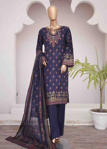 Bin Saeed Fabric - SMEMB-0353- 3 Piece Embroidered Stitched Suit