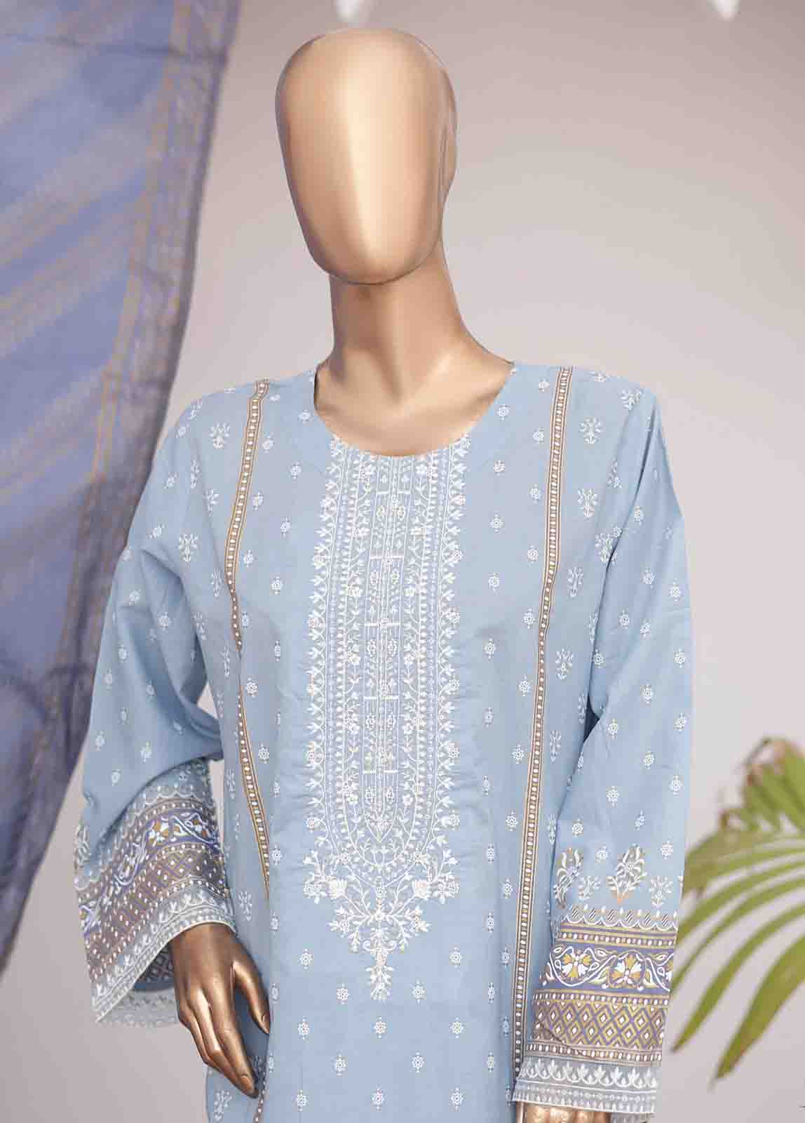 Bin Saeed Fabric - SMEMB-0354- 3 Piece Embroidered Stitched Suit