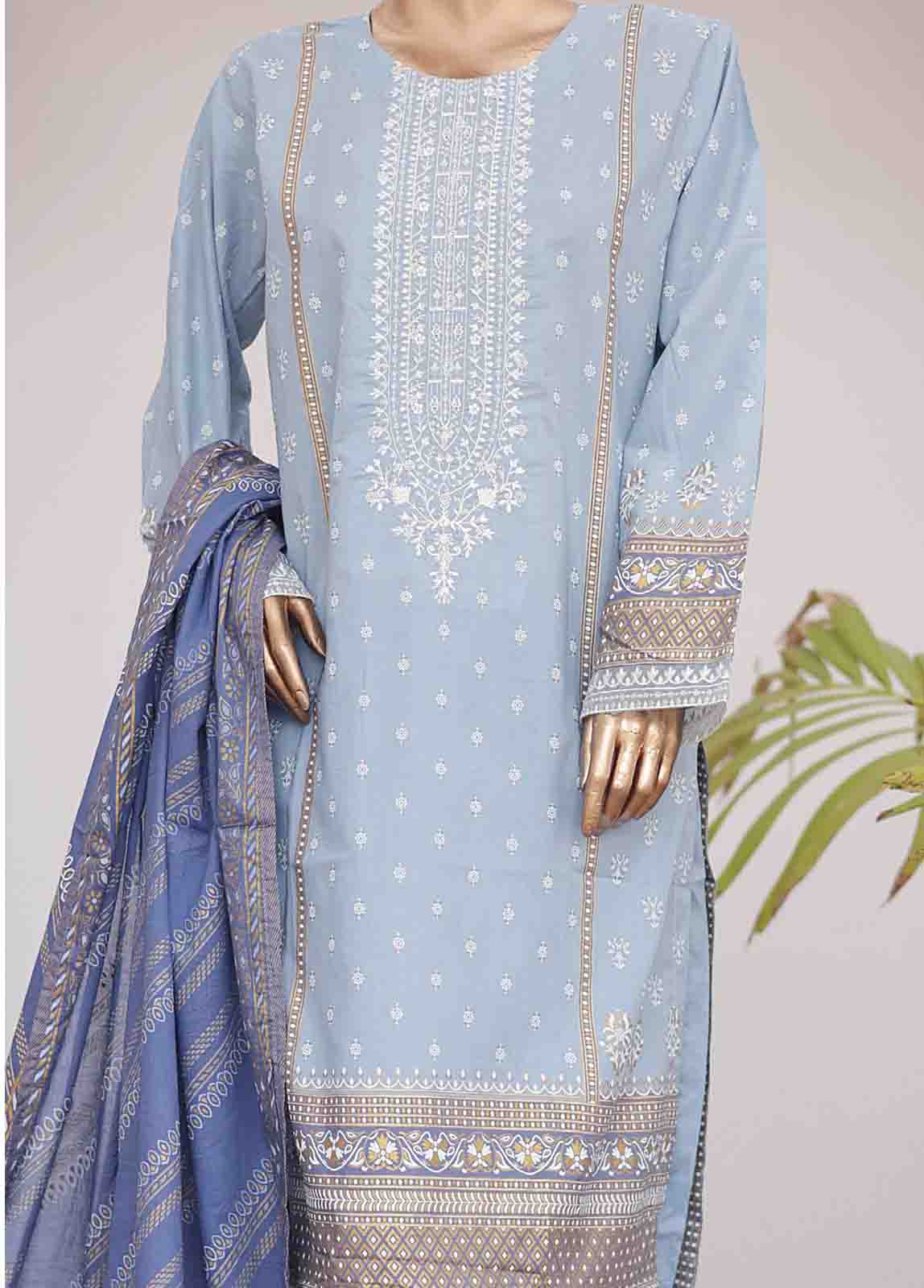 Bin Saeed Fabric - SMEMB-0354- 3 Piece Embroidered Stitched Suit