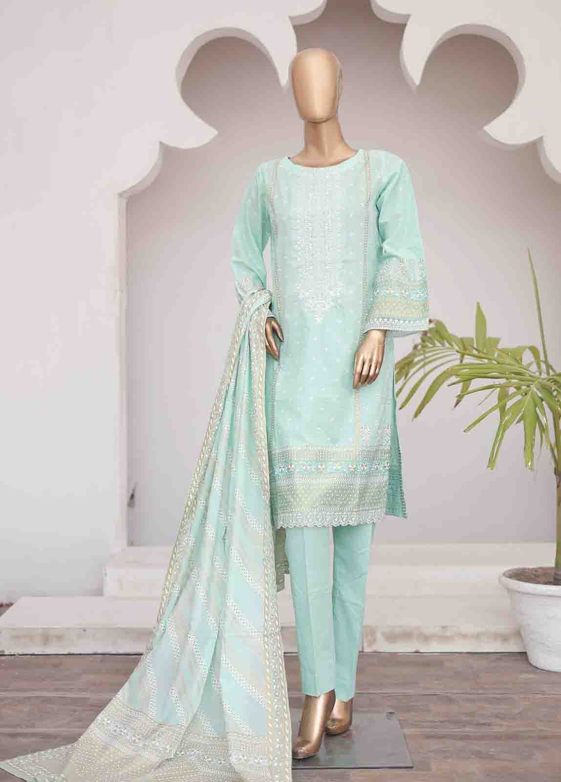 Bin Saeed Fabric - SMEMB-0355- 3 Piece Embroidered Stitched Suit