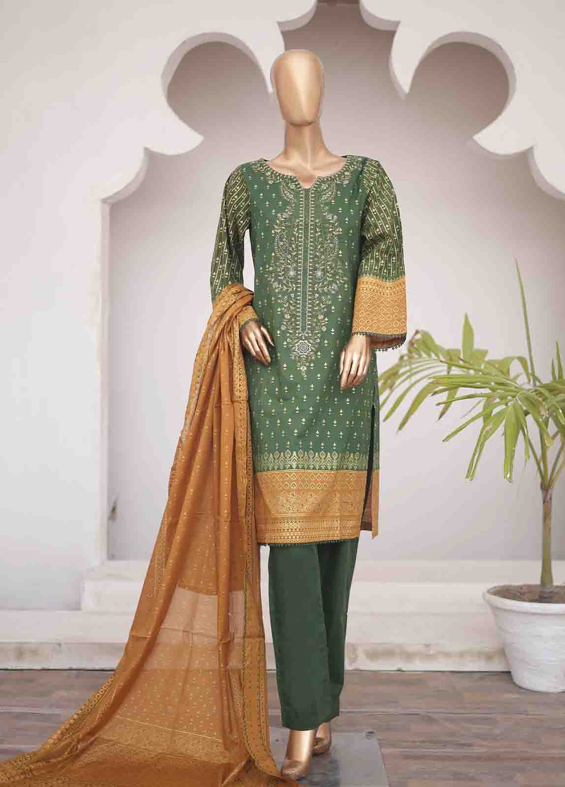 Bin Saeed Fabric - SMEMB-0356- 3 Piece Embroidered Stitched Suit