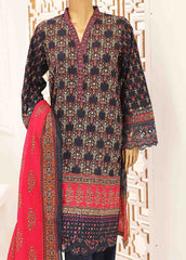 SEMB-042- 3 Piece Cotton Embroidered Suit