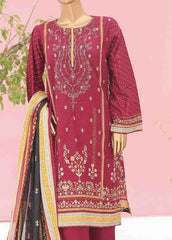 SEMB-045- 3 Piece Cotton Embroidered Suit