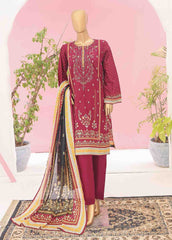 SEMB-045- 3 Piece Cotton Embroidered Suit