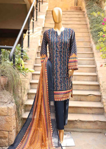 Bin Saeed Fabric - SMEMB-0650- 3 Piece Embroidered Stitched Suit