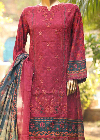 Bin Saeed Fabric - SMEMB-0652- 3 Piece Embroidered Stitched Suit