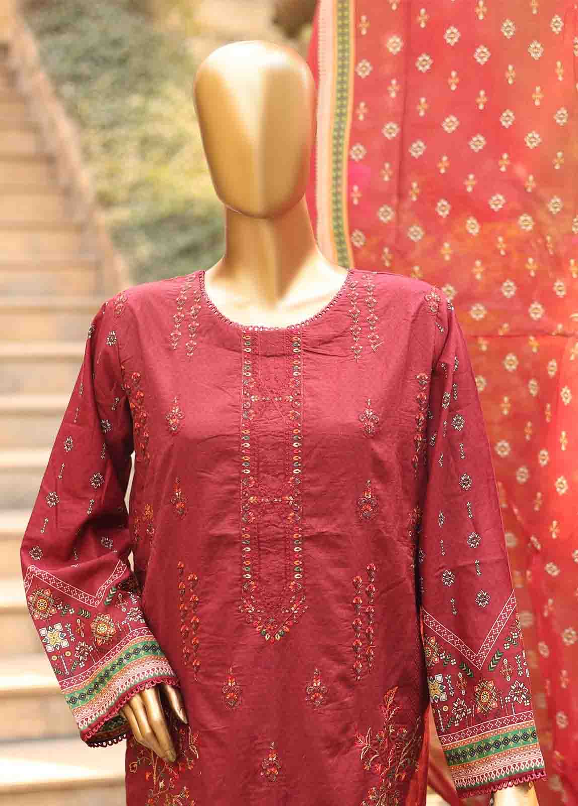Bin Saeed Fabric - SMEMB-0653- 3 Piece Embroidered Stitched Suit