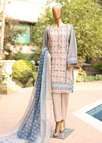 Bin Saeed Fabric - SMEMB-0655- 3 Piece Embroidered Stitched Suit