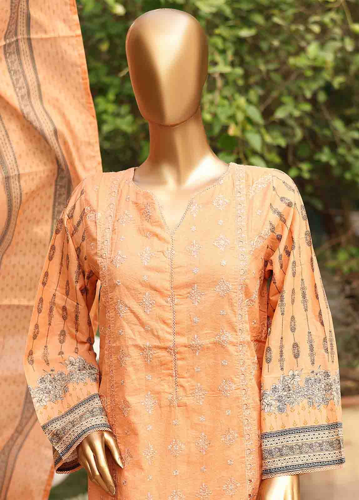 Bin Saeed Fabric - SMEMB-0657- 3 Piece Embroidered Stitched Suit