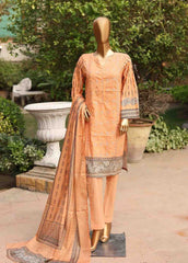 SMEMB-0657- 3 Piece Embroidered Stitched Suit