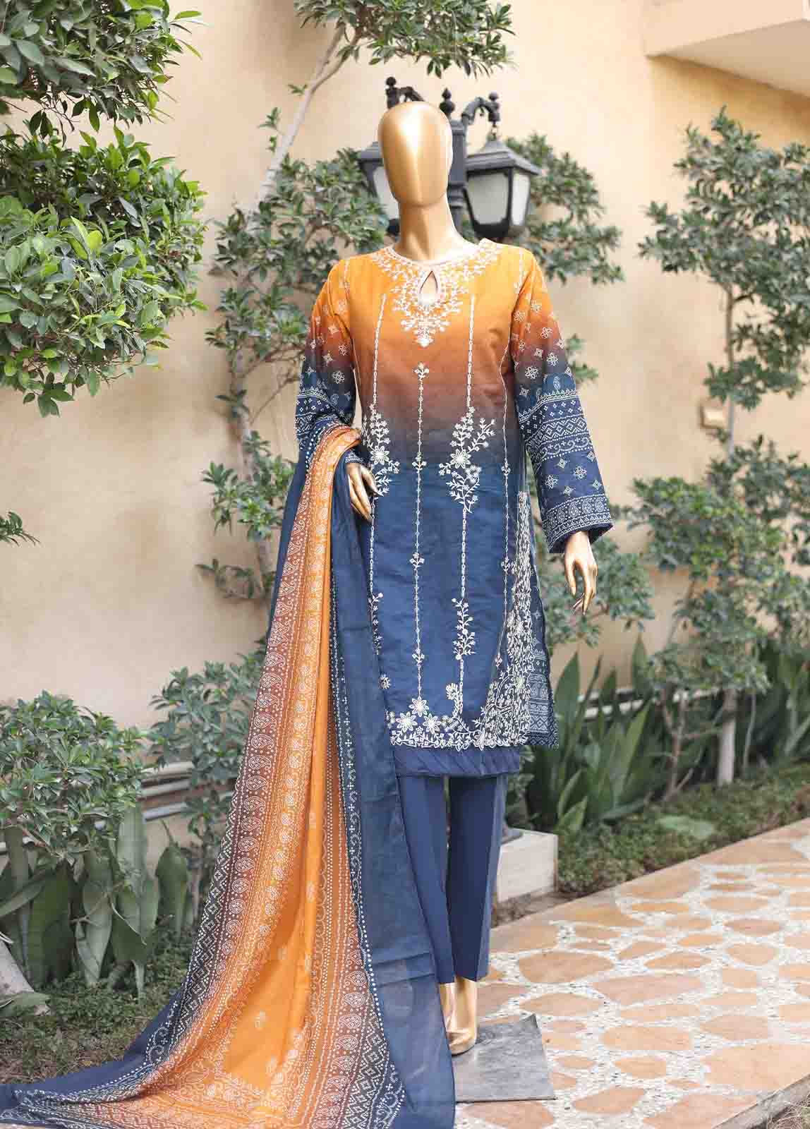 Bin Saeed Fabric - SMEMB-0658- 3 Piece Embroidered Stitched Suit
