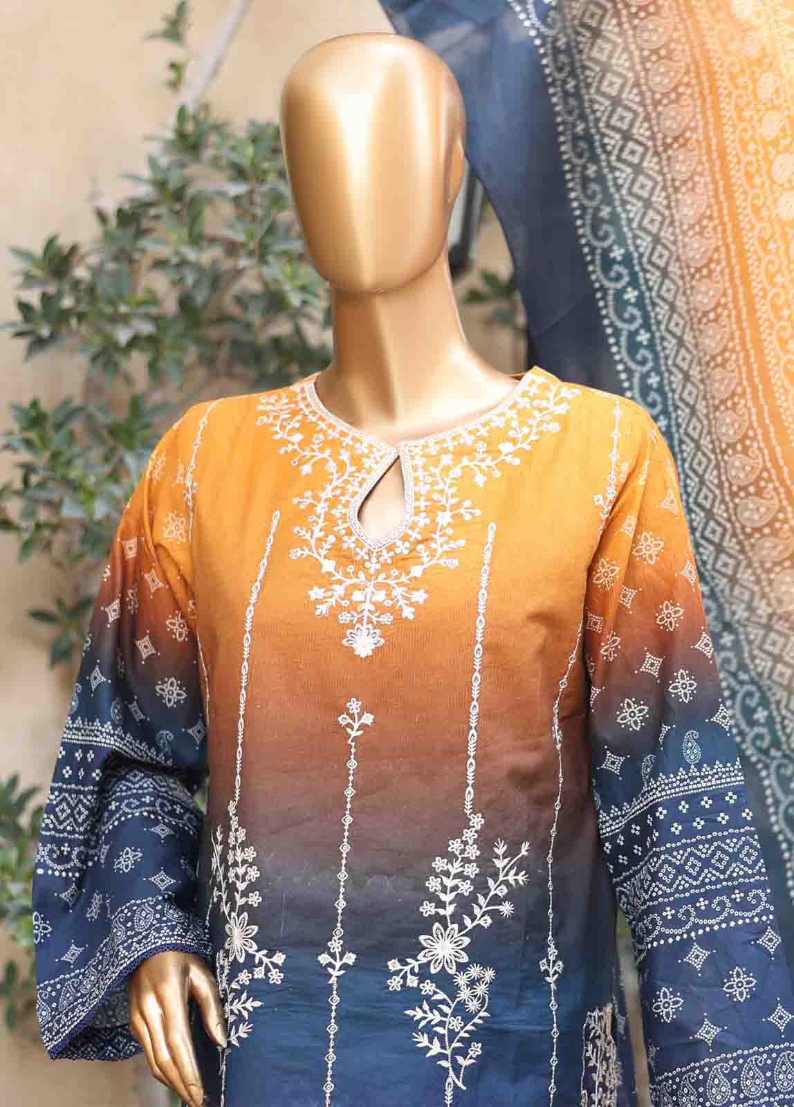 Bin Saeed Fabric - SMEMB-0658- 3 Piece Embroidered Stitched Suit