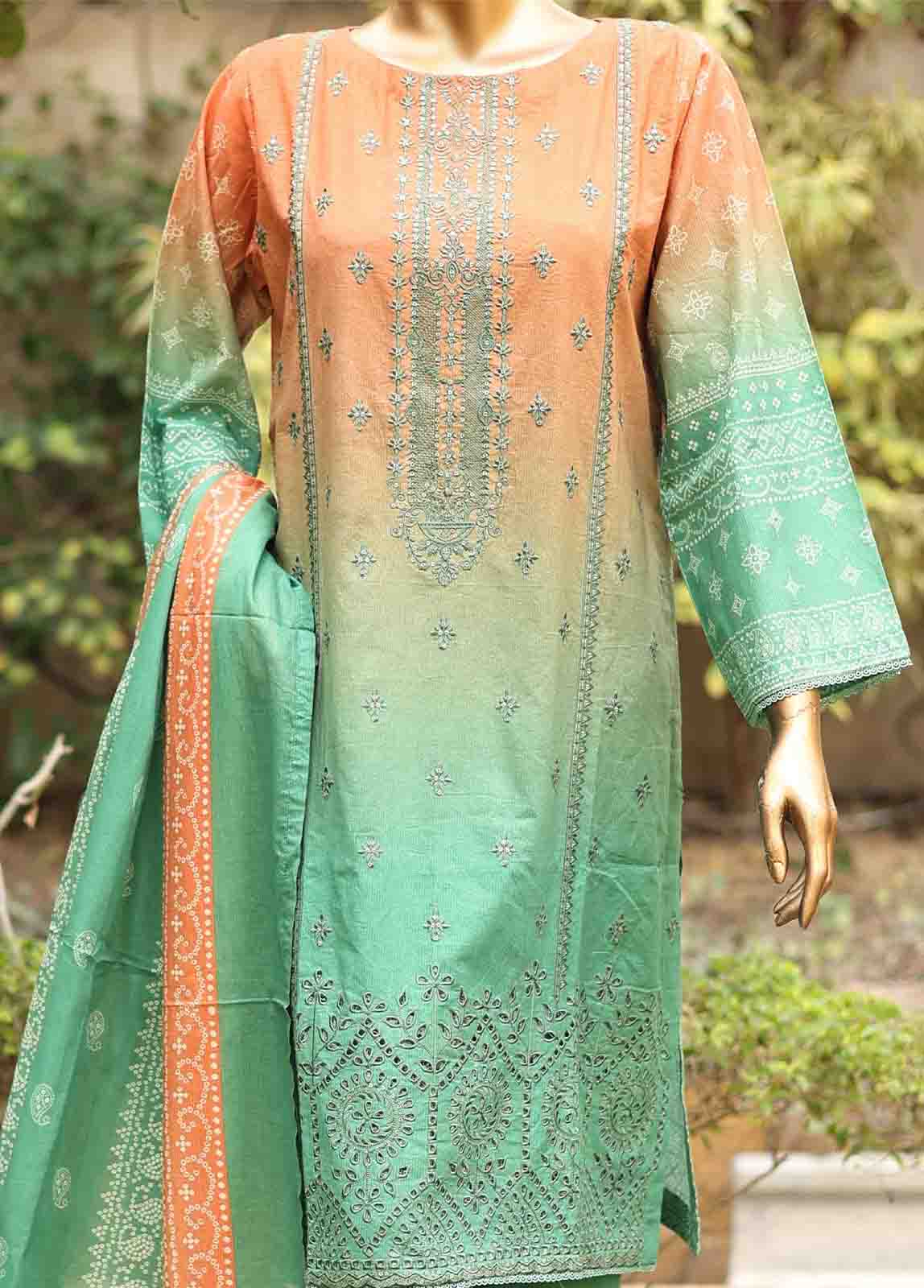 Bin Saeed Fabric - SMEMB-0659- 3 Piece Embroidered Stitched Suit