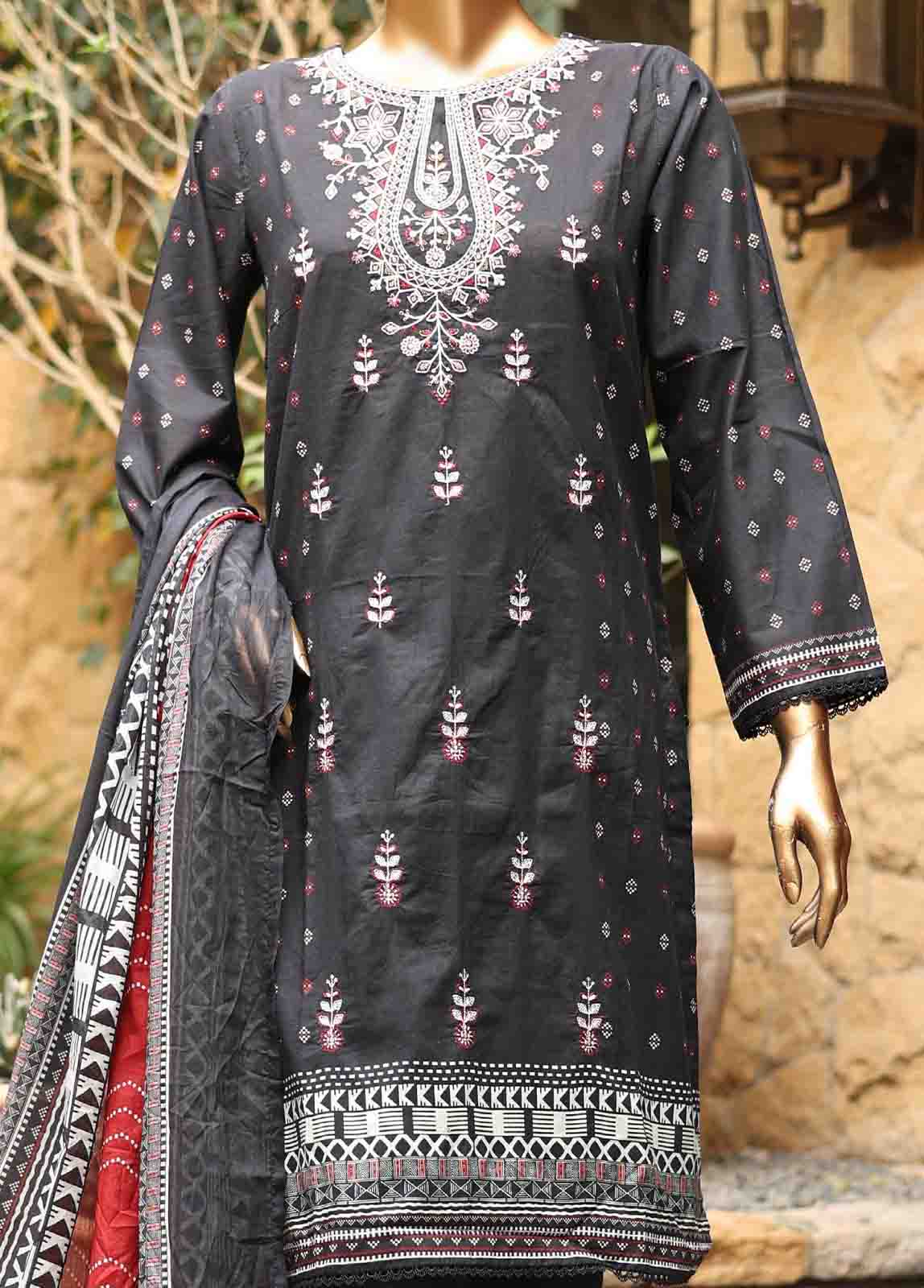Bin Saeed Fabric - SMEMB-0660- 3 Piece Embroidered Stitched Suit