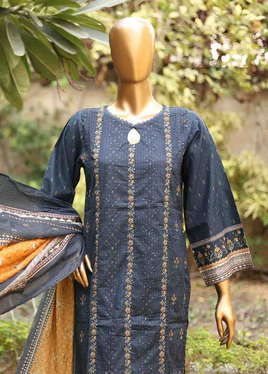Bin Saeed Fabric - SMEMB-0662- 3 Piece Embroidered Stitched Suit